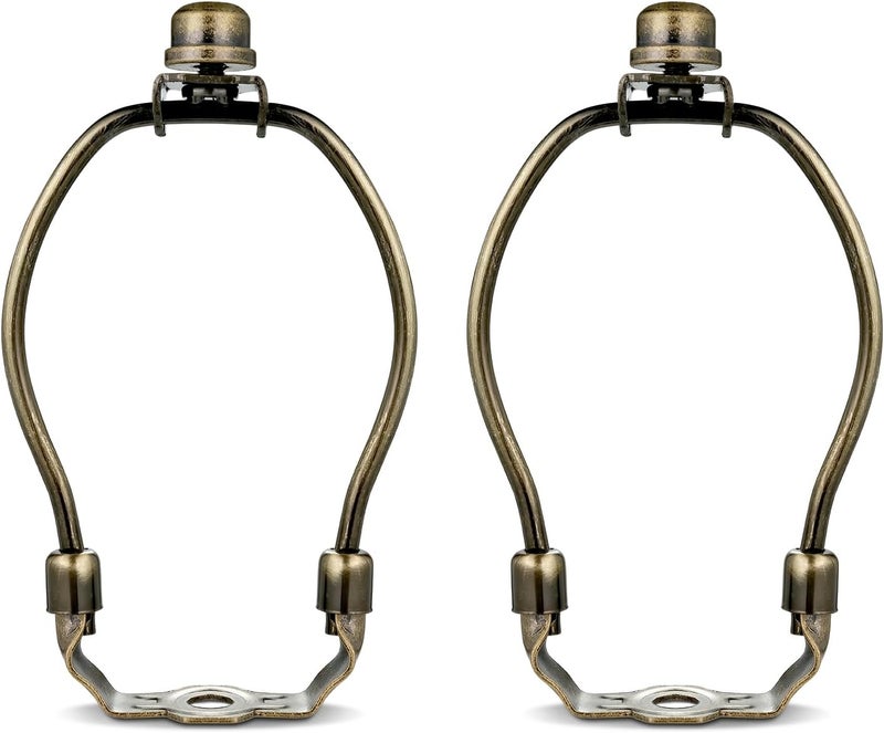 GooChan Lamp Shade Harp, Antique Brass Lamp Harp Frame Lampshade Bracket, Detachable Shade Holder for Floor or Table Light (Bronze, 5-Inch) - Image 1